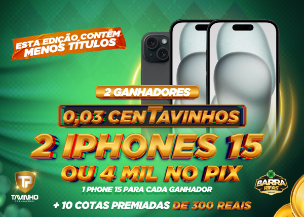 2 IPHONE 15 OU 4 M!L P/2 GANHADORES