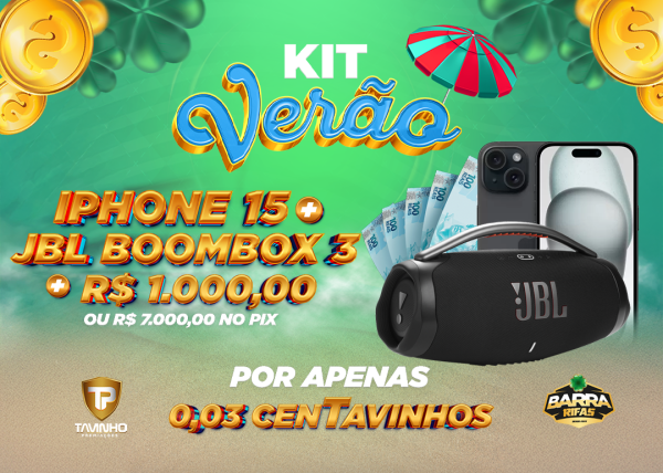 Kit verão ( IPHONE 15 + JBL + 1.000 )